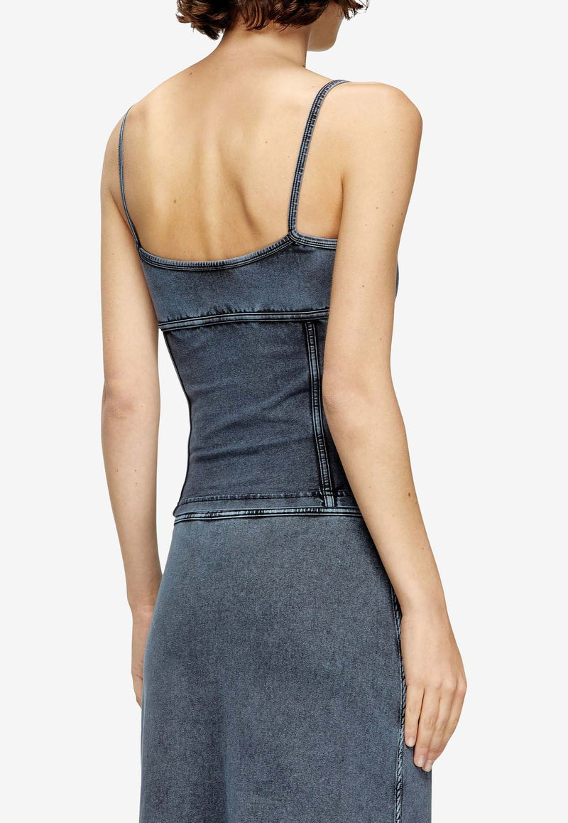 Diesel T-Ony Denim Cropped Top Blue A183610KIBY01A_Denim_29844311