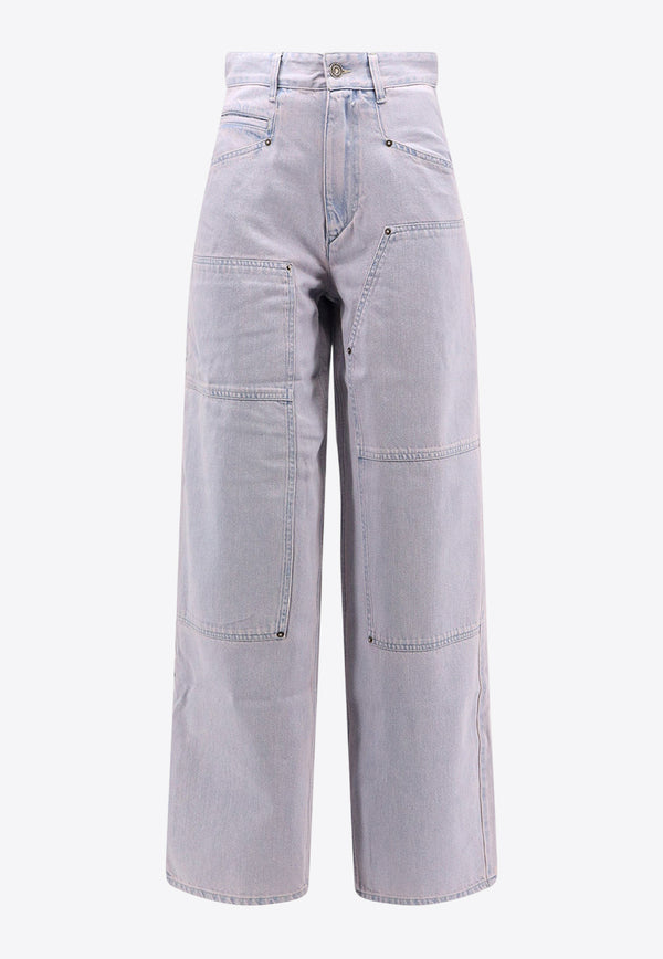 Isabel Marant Etoile Ophra Washed Denim Jeans Blue PA0502FAC1H05E_30LU_Blue_29839184