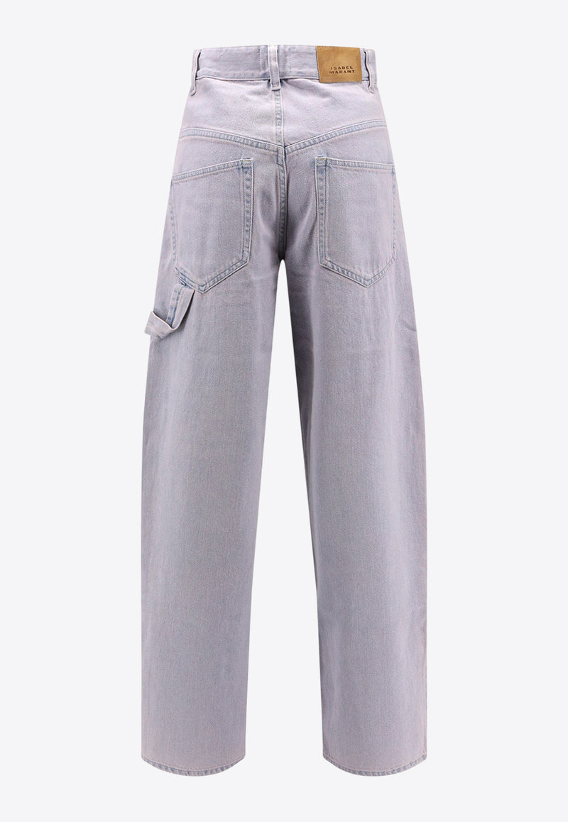 Isabel Marant Etoile Ophra Washed Denim Jeans Blue PA0502FAC1H05E_30LU_Blue_29839184