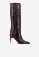 Paris Texas 85 Croc-Embossed Leather Knee-High Boots Brown PX548XCOCOROUGE NOIR_ROUGE NOIR_29878767