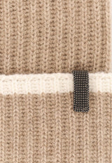 Brunello Cucinelli Monili Ribbed Beanie Beige M12504979CC397_BROWN+PANAMA_29846073