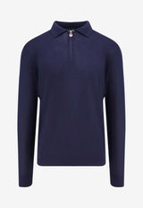 Kiton Ciro Paone Half-Zip Polo T-shirt Blue UMK0493K400FBLU NAVY_Blue_29843944