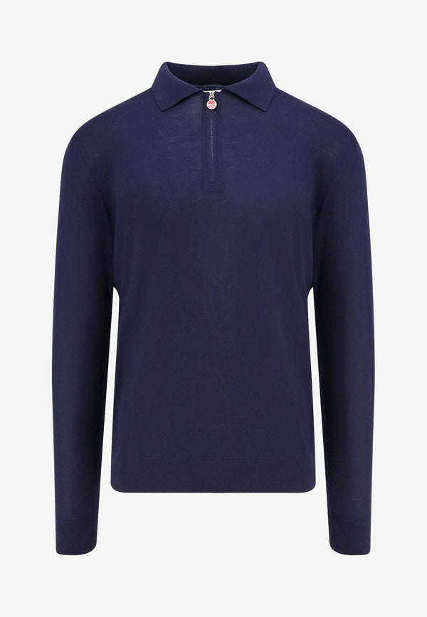 Kiton Ciro Paone Half-Zip Polo T-shirt Blue UMK0493K400FBLU NAVY_Blue_29843944