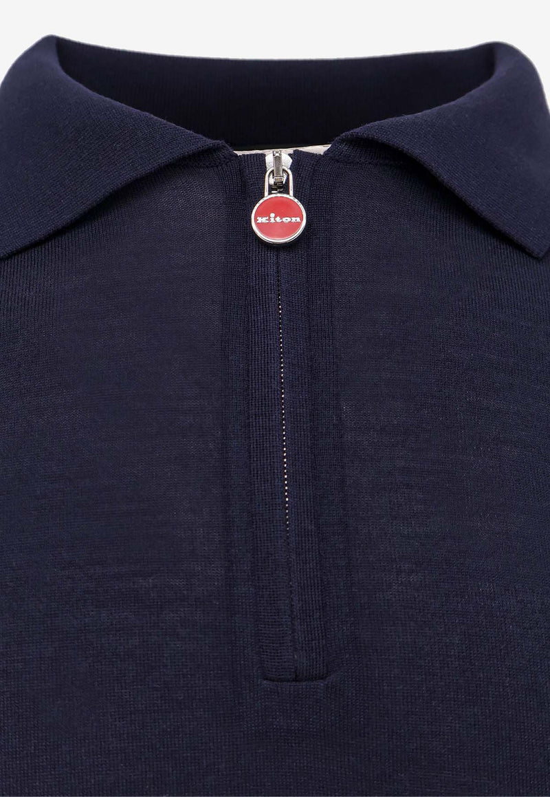 Kiton Ciro Paone Half-Zip Polo T-shirt Blue UMK0493K400FBLU NAVY_Blue_29843944