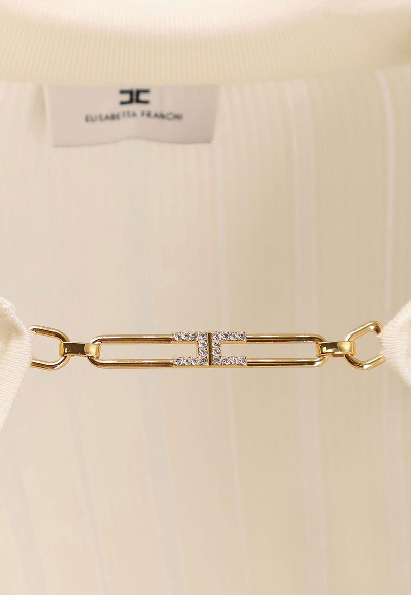 Elisabetta Franchi Silk-Blend V-neck Sweater Cream MK09B56E2DZ9_Milk_29839845