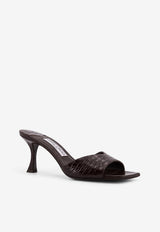 Jimmy Choo Skye 70 Croc-Embossed Leather Mules Brown SKYE70CCLCHOCOLATE_Brown_29840469