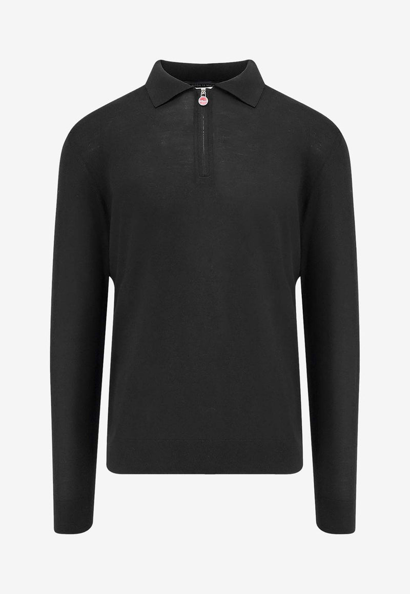 Kiton Ciro Paone Half-Zip Polo T-shirt Black UMK0493K5009NERO_Black_29840091