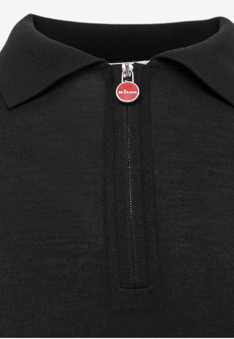 Kiton Ciro Paone Half-Zip Polo T-shirt Black UMK0493K5009NERO_Black_29840091
