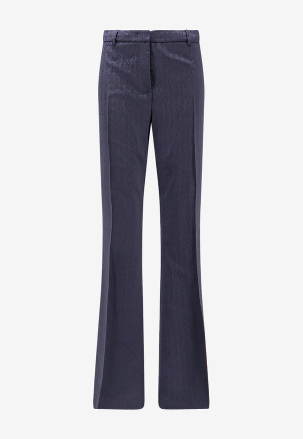 Etro Wool Jacquard Tailored Pants Navy WREA003399TJ248B0665_Black_29840497