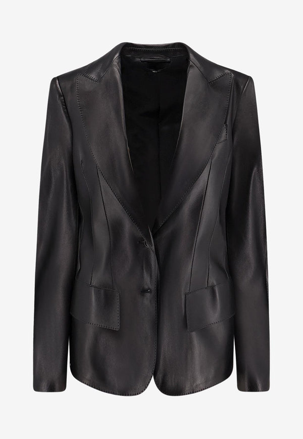 Tom Ford Single-Breasted Satin Blazer Black GIL538LEX379LB999_Black_29839997