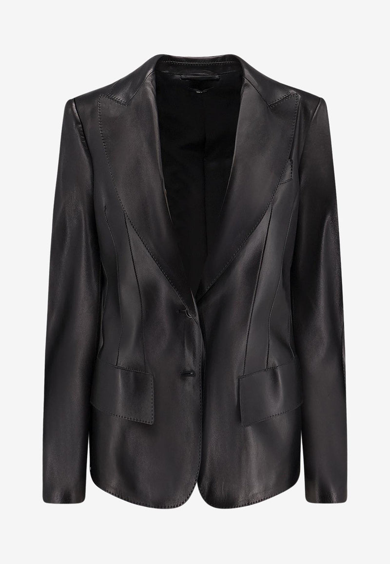 Tom Ford Single-Breasted Satin Blazer Black GIL538LEX379LB999_Black_29839997