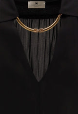 Elisabetta Franchi V-neck Chain-Embellished Blouse Black CA12356E2110_Nera_29844711