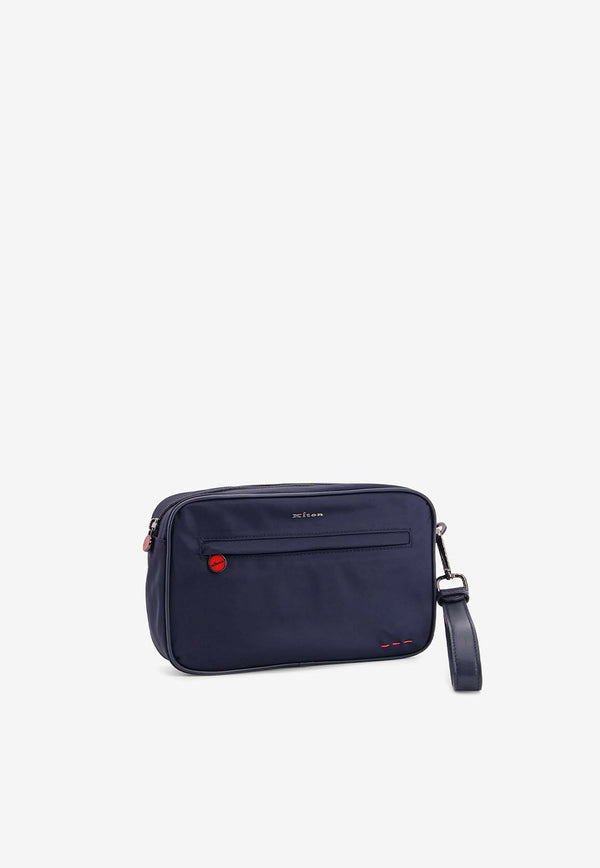 Kiton Ciro Paone Iconic Logo-Embroidered Clutch Blue UBA0052N0127002BLU_Blue_29846406