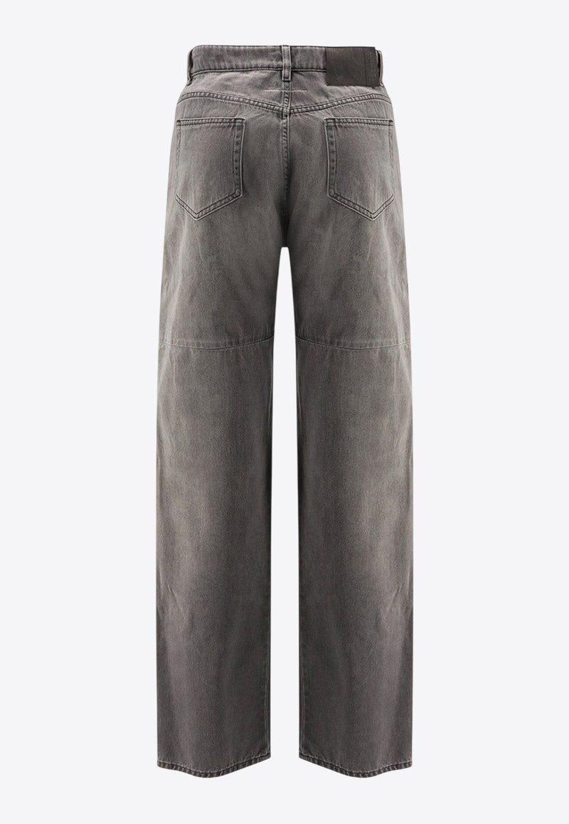 MM6 Maison Margiela Destroyed Straight-Leg Jeans Gray SH0LA0030m30011965_Black_29846567