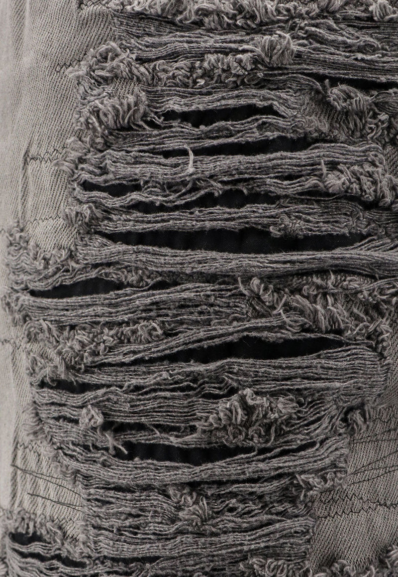 MM6 Maison Margiela Destroyed Straight-Leg Jeans Gray SH0LA0030m30011965_Black_29846567