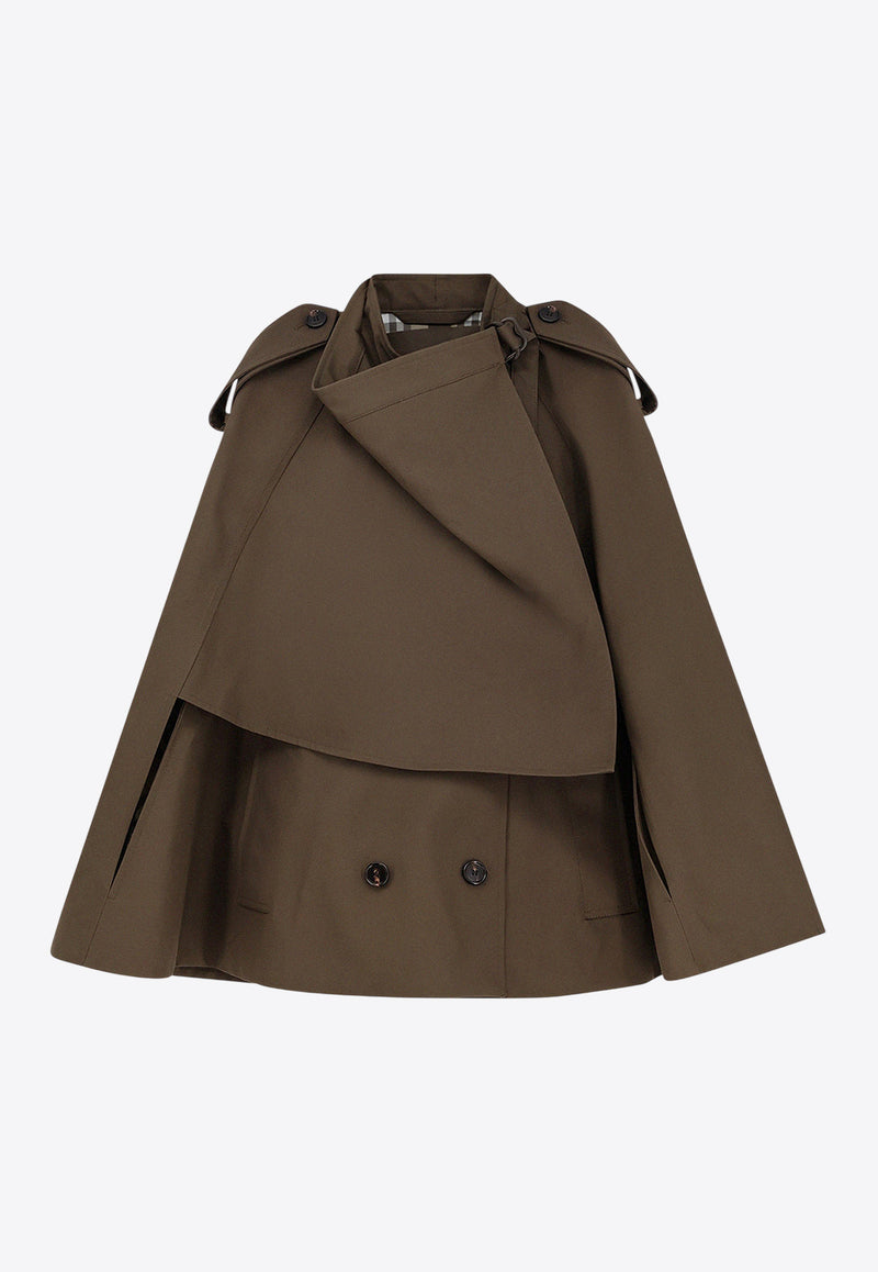Burberry Double-Breasted Buttoned Cape Coat Brown 8113209C1764_JUNIPER_29840506