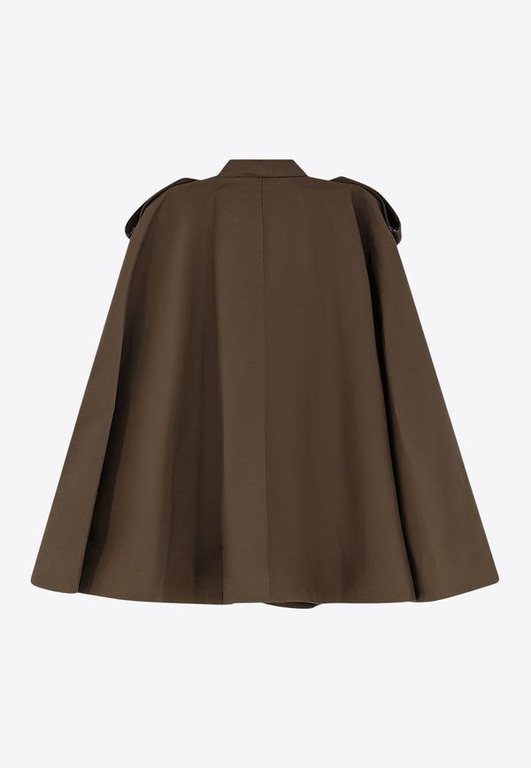 Burberry Double-Breasted Buttoned Cape Coat Brown 8113209C1764_JUNIPER_29840506