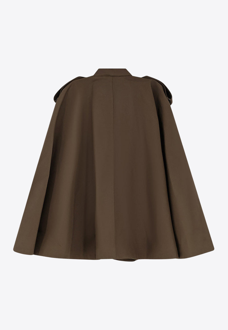 Burberry Double-Breasted Buttoned Cape Coat Brown 8113209C1764_JUNIPER_29840506