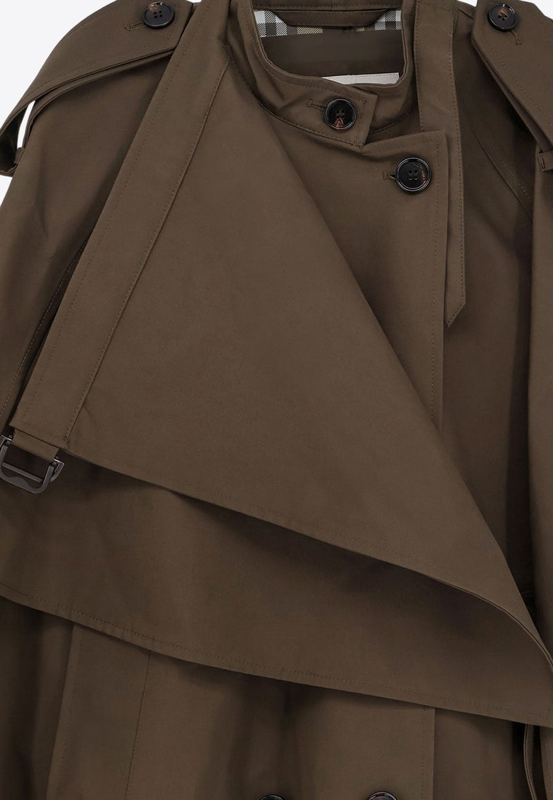 Burberry Double-Breasted Buttoned Cape Coat Brown 8113209C1764_JUNIPER_29840506