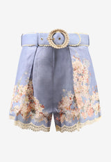 Zimmermann Cascadian Tuck Ramie Shorts Multicolor 3558ASS255TLBLBTFLO_Teal Blue Botanical Floral_29843400