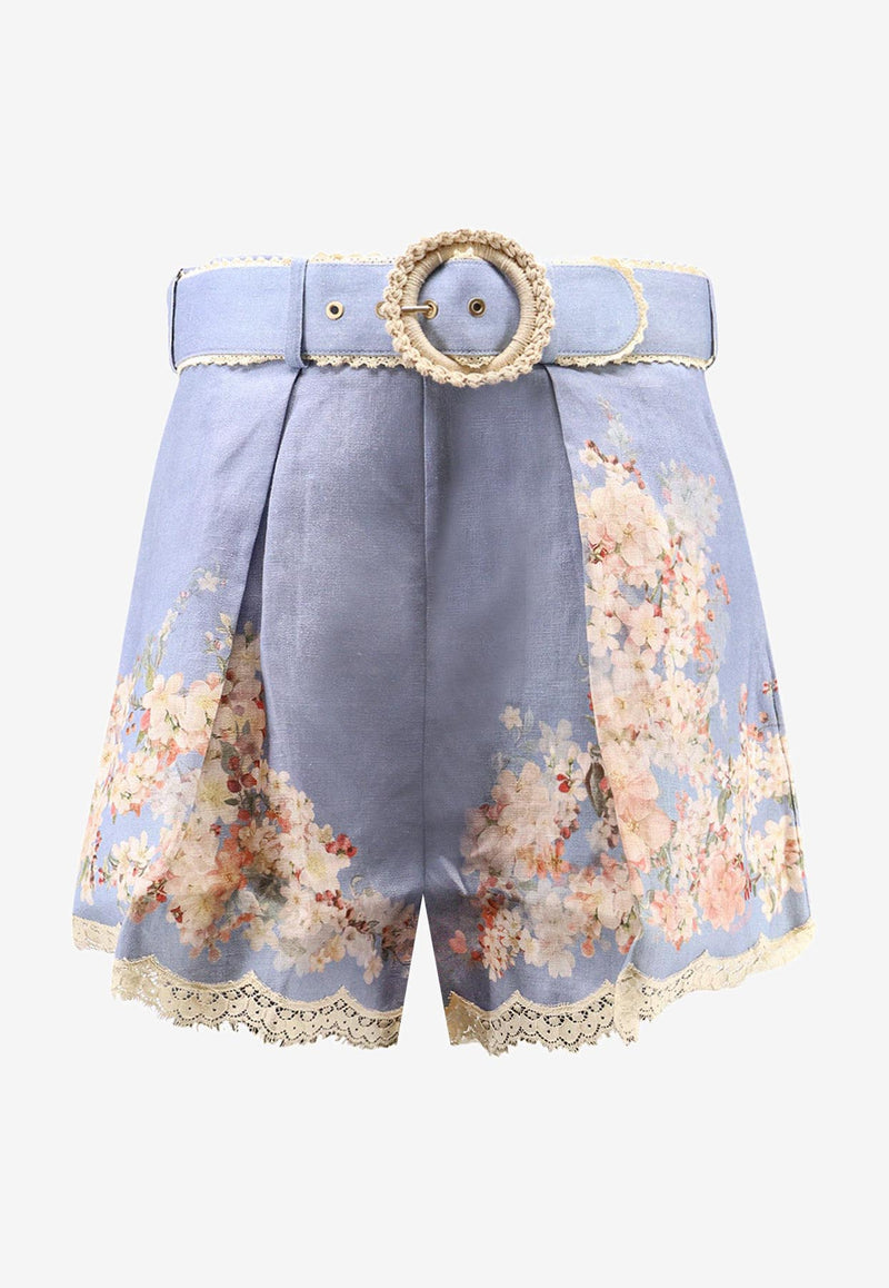 Zimmermann Cascadian Tuck Ramie Shorts Multicolor 3558ASS255TLBLBTFLO_Teal Blue Botanical Floral_29843400