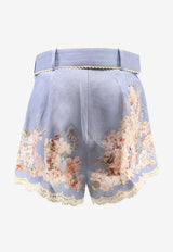 Zimmermann Cascadian Tuck Ramie Shorts Multicolor 3558ASS255TLBLBTFLO_Teal Blue Botanical Floral_29843400