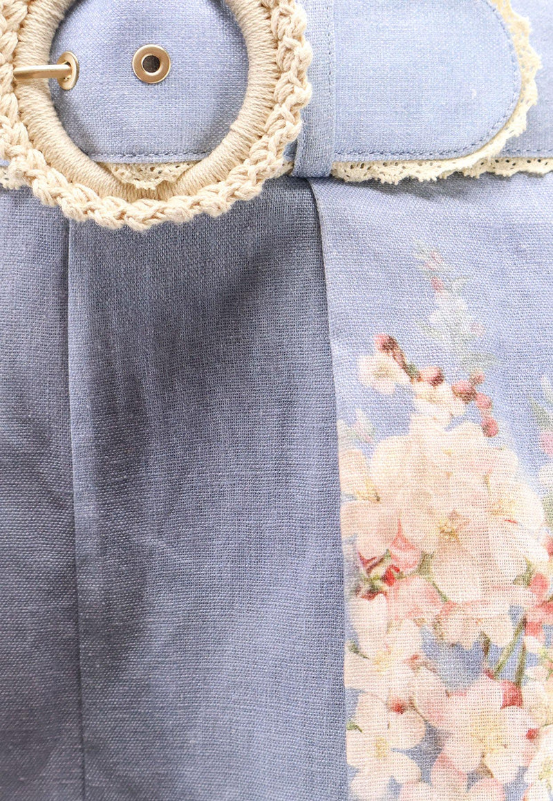 Zimmermann Cascadian Tuck Ramie Shorts Multicolor 3558ASS255TLBLBTFLO_Teal Blue Botanical Floral_29843400