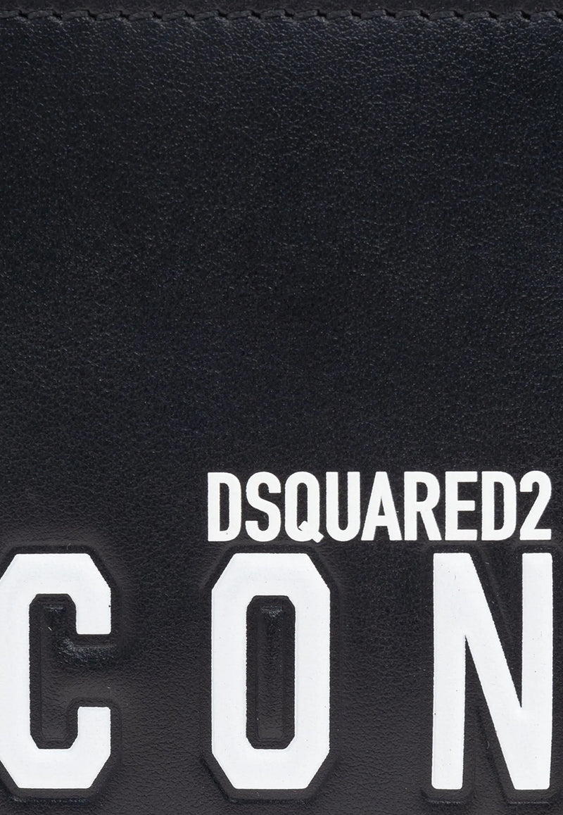 Dsquared2 Icon Leather Bi-Fold Wallet Black WAM007101507620_M063