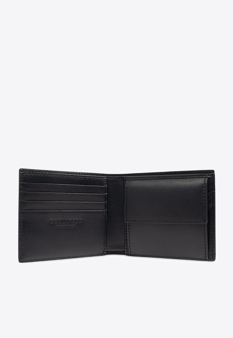 Dsquared2 Icon Leather Bi-Fold Wallet Black WAM007101507620_M063