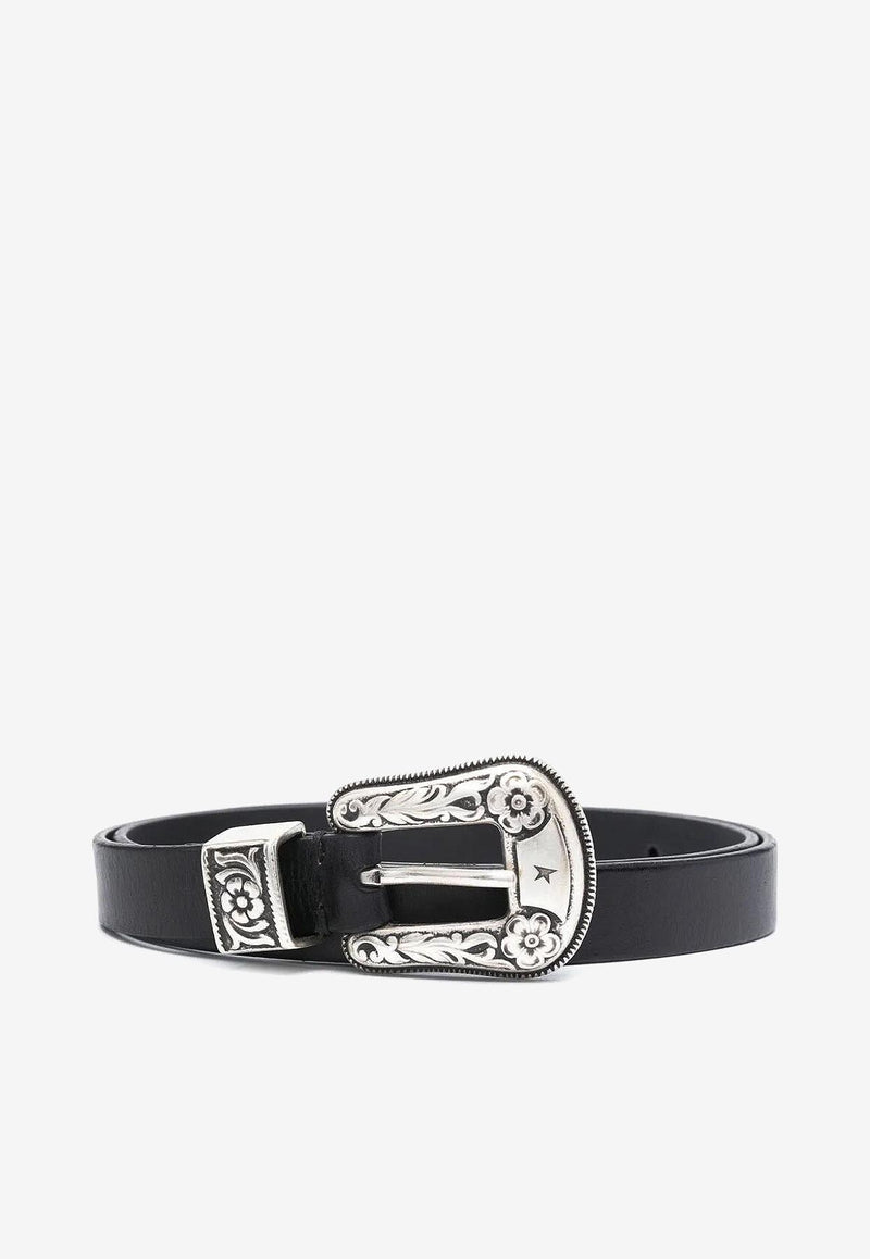 Golden Goose DB Patterned Leather Belt Black GWA00402A00013390100_Black_29857307