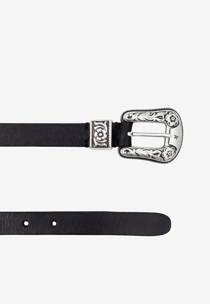 Golden Goose DB Patterned Leather Belt Black GWA00402A00013390100_Black_29857307