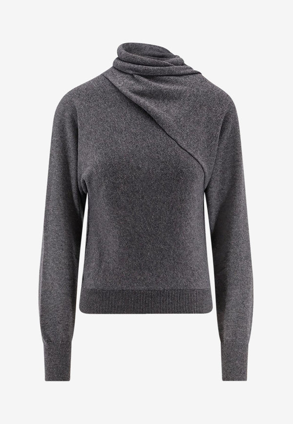 Tom Ford Cashmere-Blend High-Neck Sweater Gray MAK1389YAX906IG712_DARK GREY MELANGE_29838710
