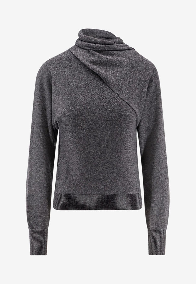 Tom Ford Cashmere-Blend High-Neck Sweater Gray MAK1389YAX906IG712_DARK GREY MELANGE_29838710