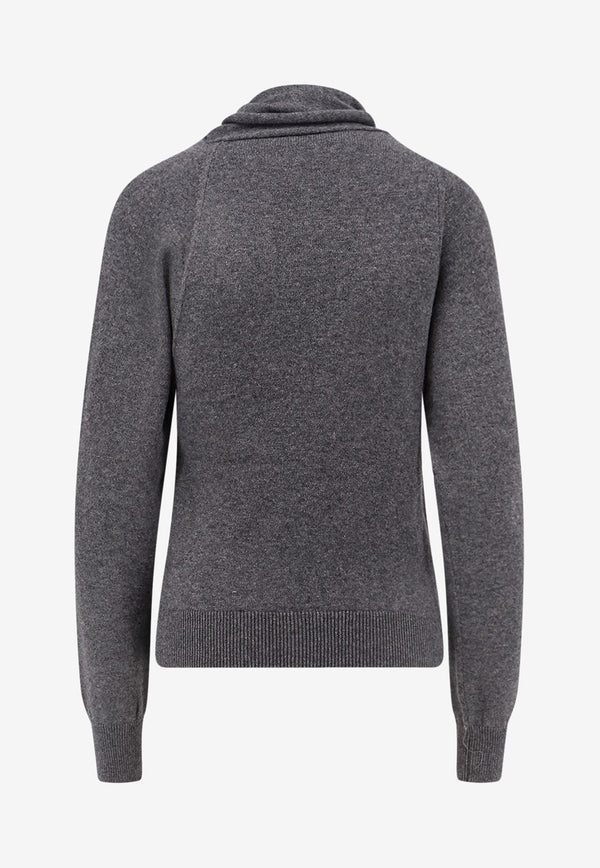 Tom Ford Cashmere-Blend High-Neck Sweater Gray MAK1389YAX906IG712_DARK GREY MELANGE_29838710