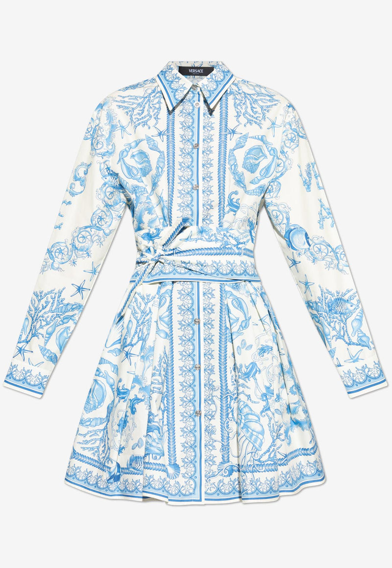 Versace Underwater Barocco Mini Shirt Dress 1020824 1A15278 5K650