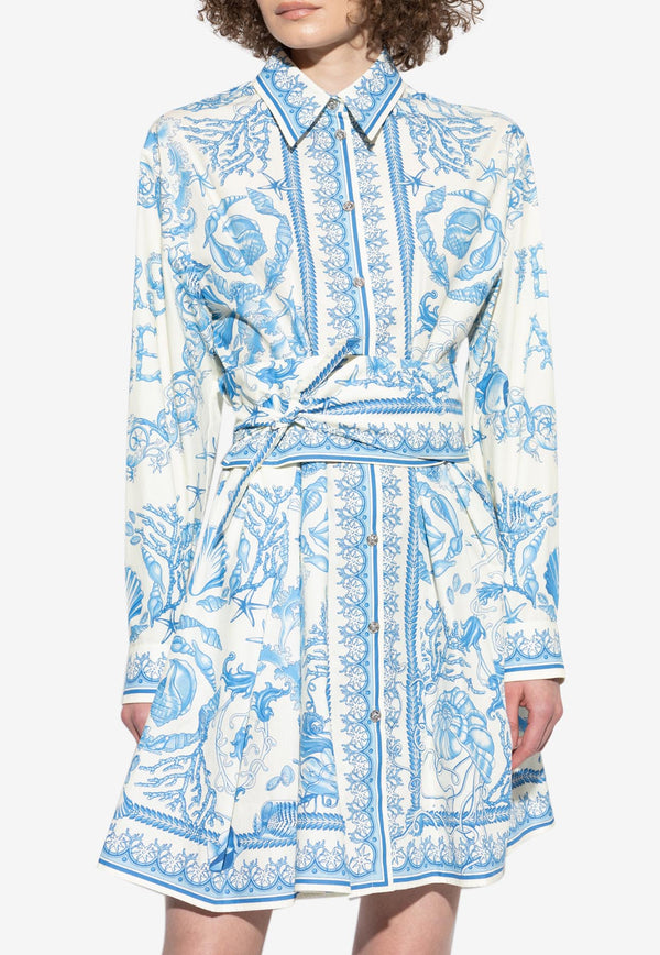 Versace Underwater Barocco Mini Shirt Dress 1020824 1A15278 5K650