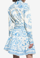 Versace Underwater Barocco Mini Shirt Dress 1020824 1A15278 5K650