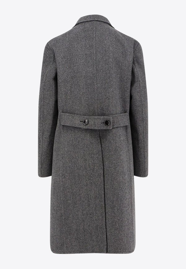 Tom Ford Herringbone Wool Double-Breasted Coat Gray OCL012FMW061ZDGBL_COMBO DARK GREY & BLACK_29840030