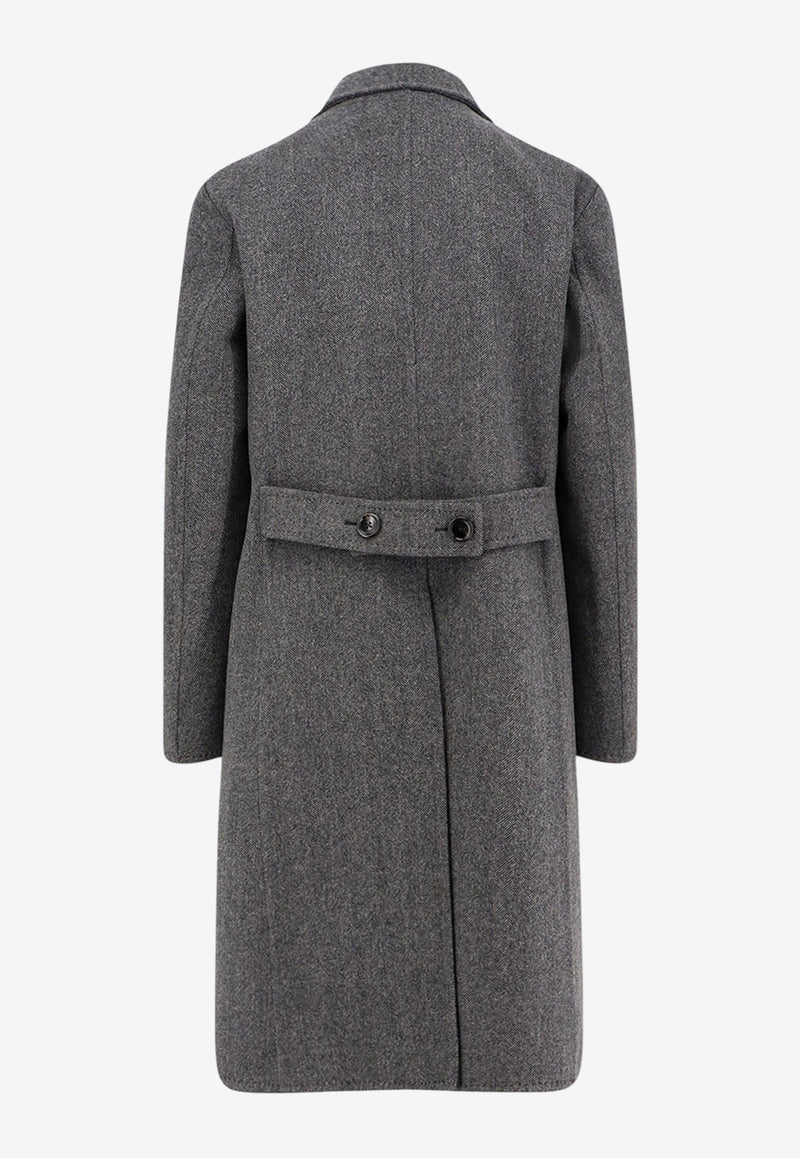 Tom Ford Herringbone Wool Double-Breasted Coat Gray OCL012FMW061ZDGBL_COMBO DARK GREY & BLACK_29840030