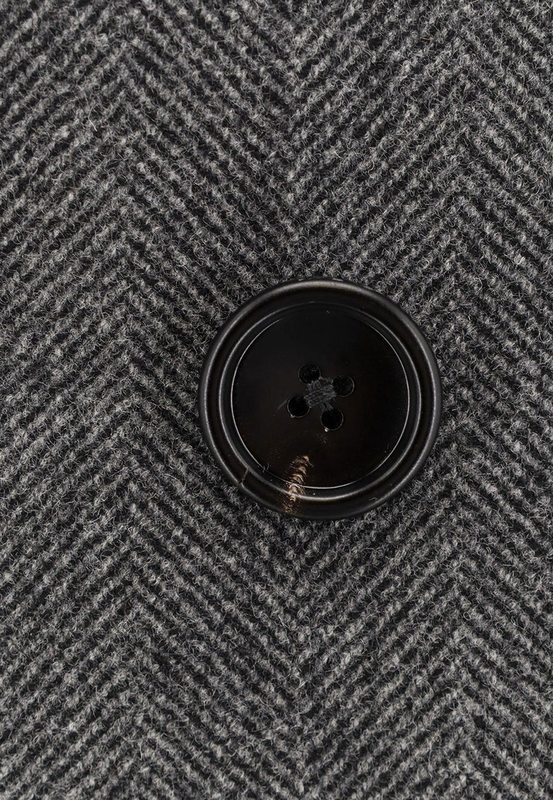 Tom Ford Herringbone Wool Double-Breasted Coat Gray OCL012FMW061ZDGBL_COMBO DARK GREY & BLACK_29840030