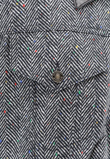 Givenchy Oversized Herringbone Cocoon Jacket Gray BW00TE168S004_Black_29848584