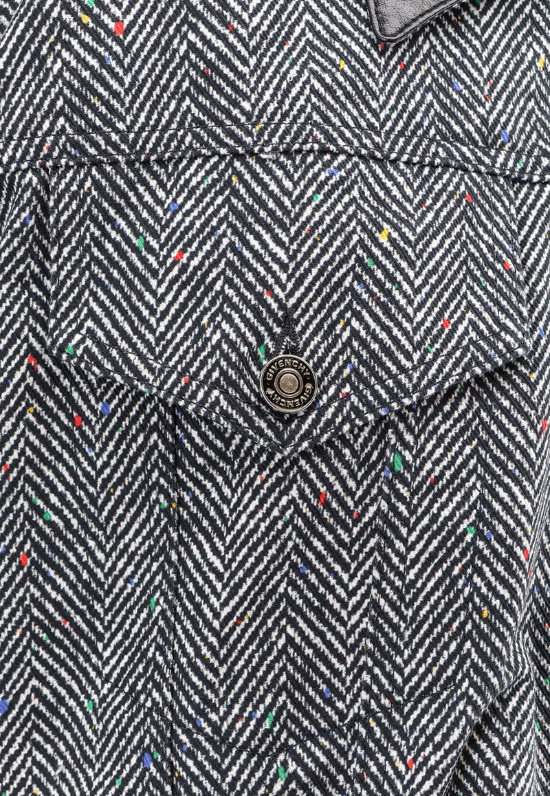 Givenchy Oversized Herringbone Cocoon Jacket Gray BW00TE168S004_Black_29848584