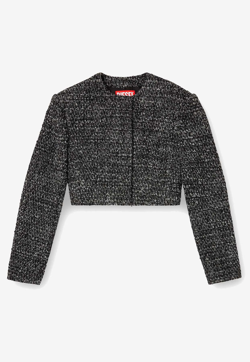 Diesel Tweed Cropped Blazer Gray A220430EPCS9XXA_Grey_29844189