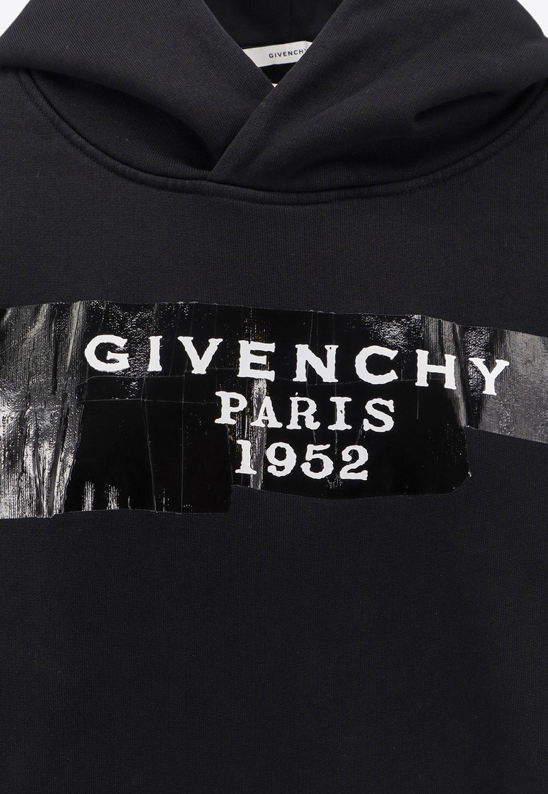 Givenchy Logo Tape Print Hooded Sweatshirt Black BWJ04TP78U001_Black_34275714