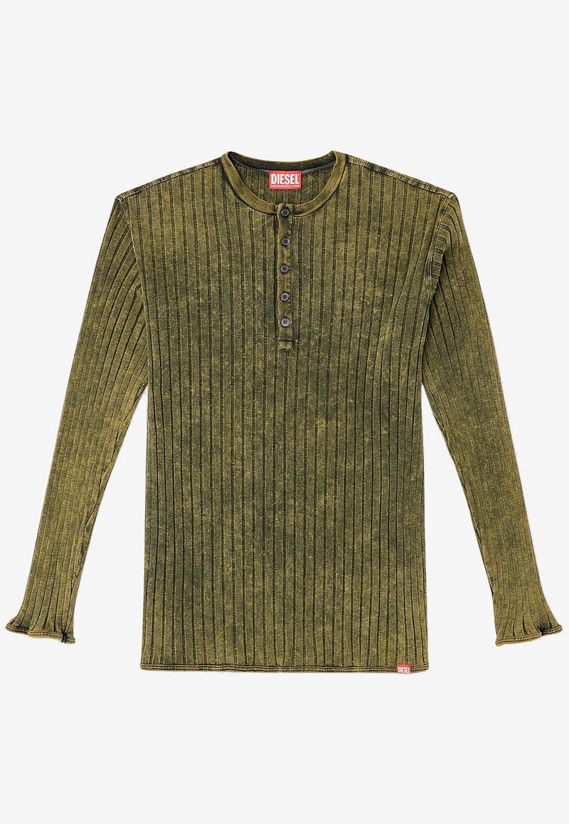 Diesel T-Ally Ribbed Knit Long-Sleeved T-shirt Green A199460DCCB5EU_Green_29840783