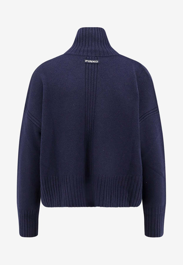 PINKO Falkland High-Neck Ribbed Sweater Blue 105446A2Q9G83_Blue_29840484
