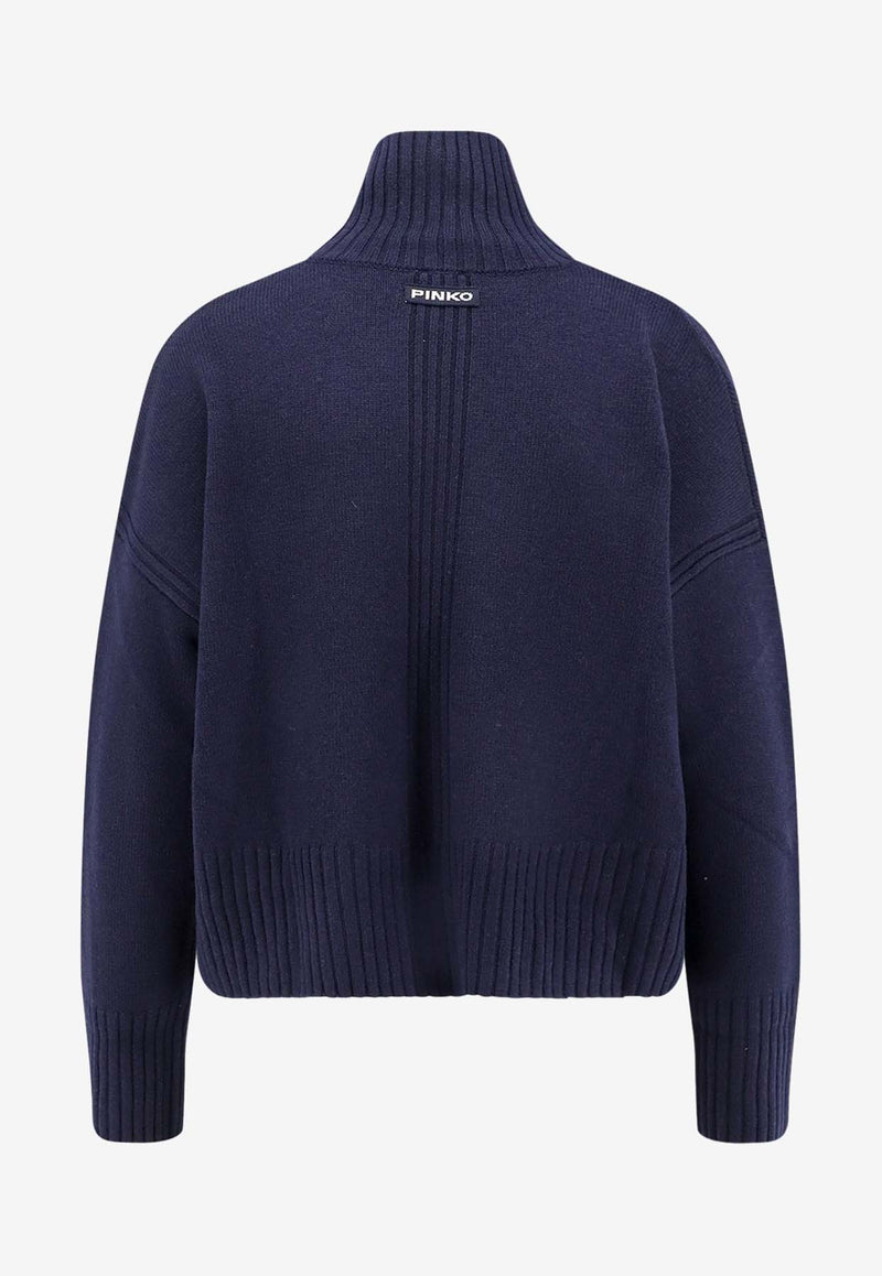 PINKO Falkland High-Neck Ribbed Sweater Blue 105446A2Q9G83_Blue_29840484