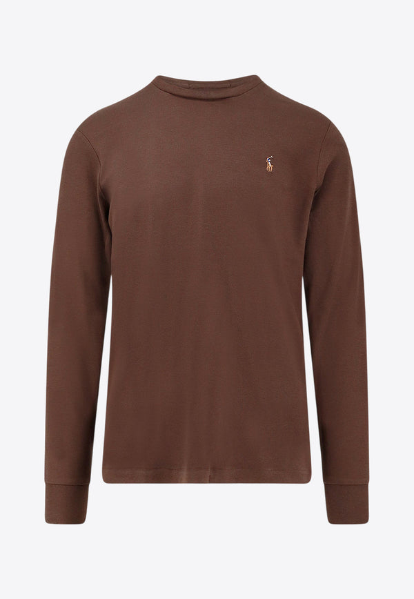 Polo Ralph Lauren Long-Sleeved Logo T-shirt Brown 710760121039_NUTMEG BROWN_29844479