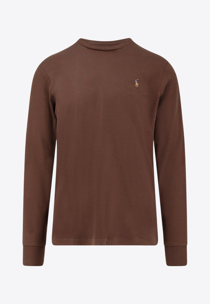 Polo Ralph Lauren Long-Sleeved Logo T-shirt Brown 710760121039_NUTMEG BROWN_29844479