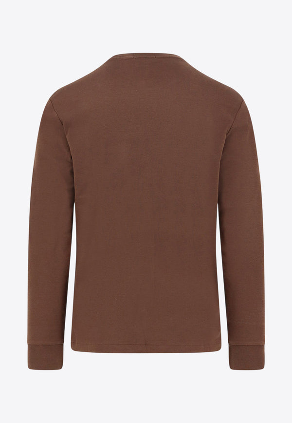 Polo Ralph Lauren Long-Sleeved Logo T-shirt Brown 710760121039_NUTMEG BROWN_29844479